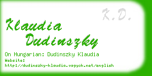 klaudia dudinszky business card